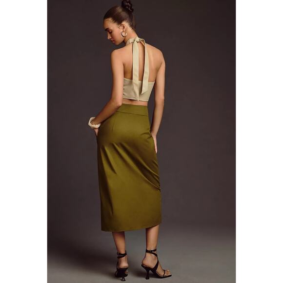 New Anthropologie Maeve Buttondown Cargo Skirt $128 SIZE 2 Moss - Picture 5 of 6